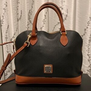 Dooney & Bourke Black and Tan Satchel
